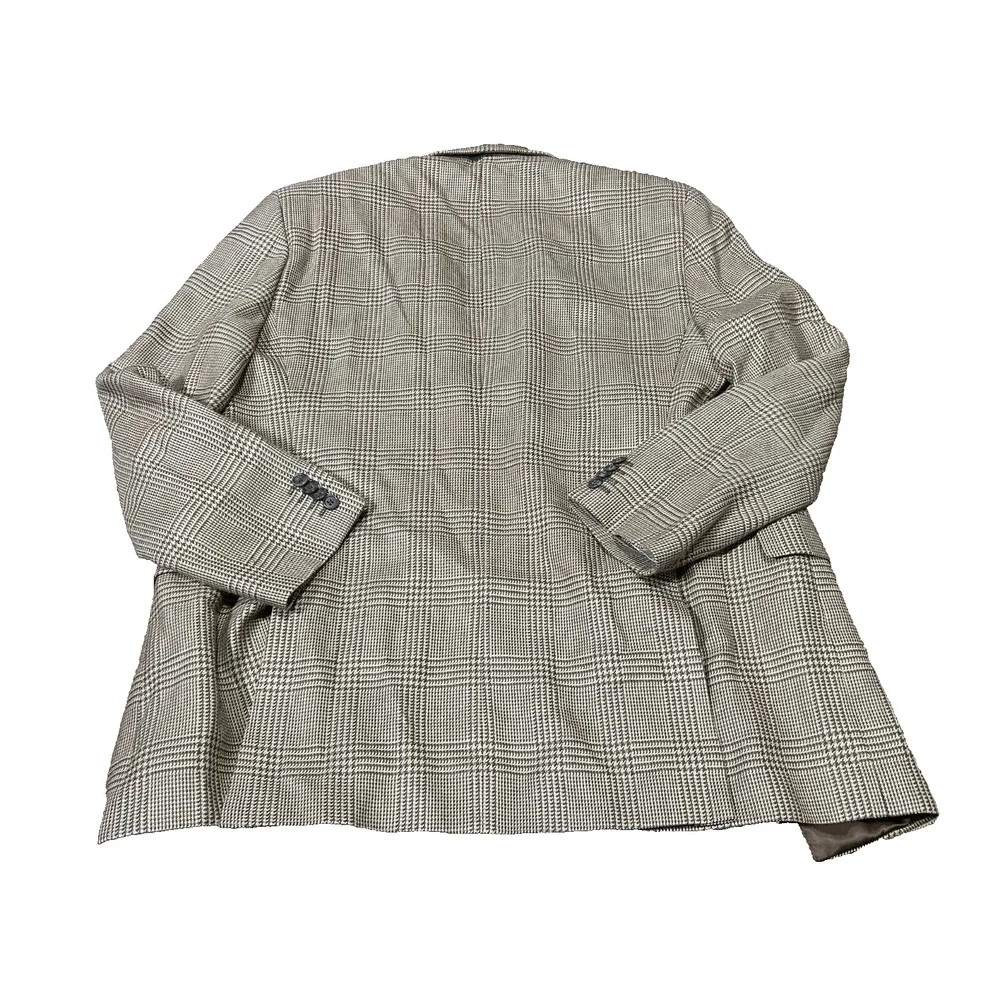 Lauren Ralph Lauren Mens Silk Wool Brown Plaid Classic Sport Blazer Coat‎ Sz 42L